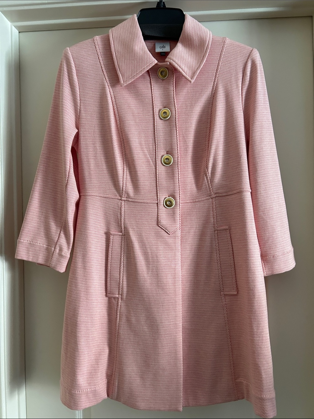 CAbi Pink Button-Front Coat